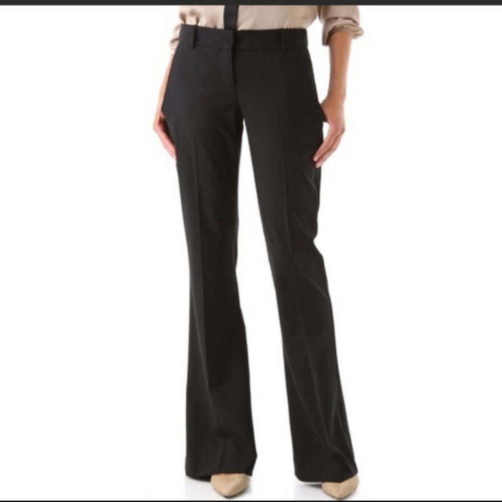 Theory Black Wool Flare Dress Pant Size 8